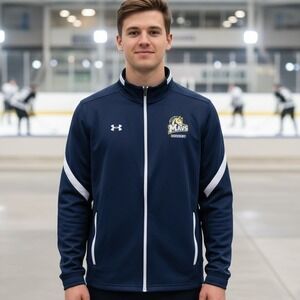 Under Armour Jacket Men's L Mavs Bowling Team Warmup Loose Sports Adult Blue